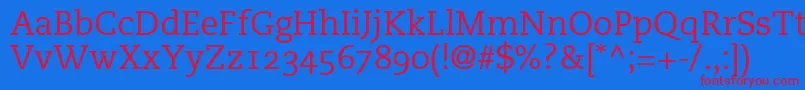 PmnCaecilia55RomanOldstyleFigures Font – Red Fonts on Blue Background