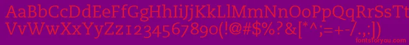 PmnCaecilia55RomanOldstyleFigures Font – Red Fonts on Purple Background