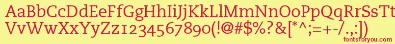 PmnCaecilia55RomanOldstyleFigures Font – Red Fonts on Yellow Background