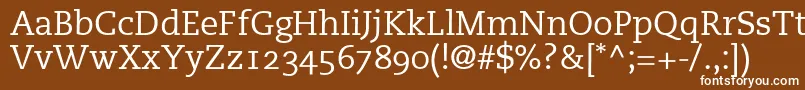 PmnCaecilia55RomanOldstyleFigures Font – White Fonts on Brown Background