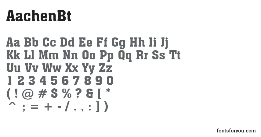 AachenBt-fontti – aakkoset, numerot, erikoismerkit