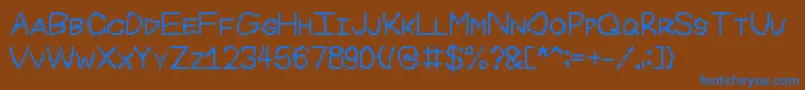 Miamiwriting Font – Blue Fonts on Brown Background
