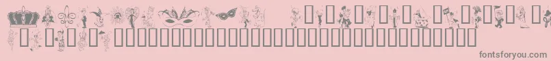 KrMardiGras-Schriftart – Graue Schriften auf rosa Hintergrund