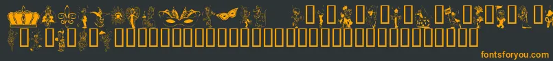 KrMardiGras Font – Orange Fonts on Black Background