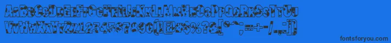 AMachinanovadrpRegular Font – Black Fonts on Blue Background