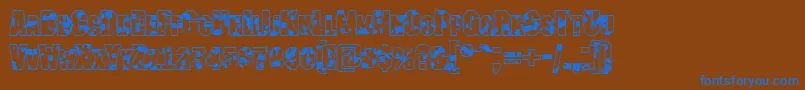 AMachinanovadrpRegular Font – Blue Fonts on Brown Background