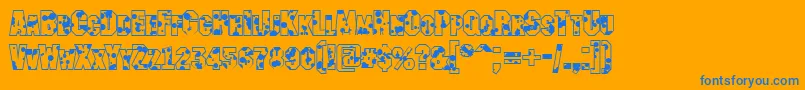 AMachinanovadrpRegular Font – Blue Fonts on Orange Background