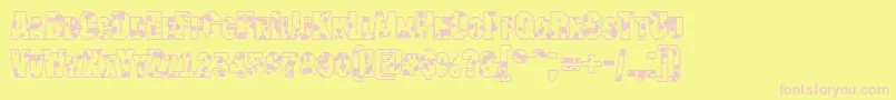 AMachinanovadrpRegular Font – Pink Fonts on Yellow Background