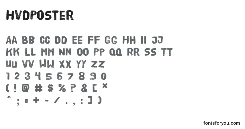 Schriftart HvdPoster – Alphabet, Zahlen, spezielle Symbole