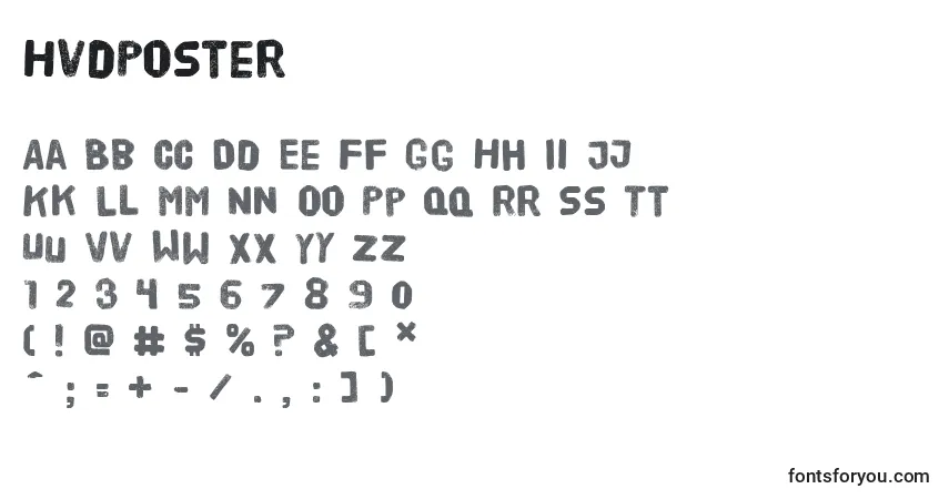 A fonte HvdPoster – alfabeto, números, caracteres especiais
