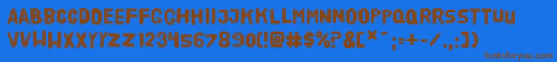 HvdPoster Font – Brown Fonts on Blue Background