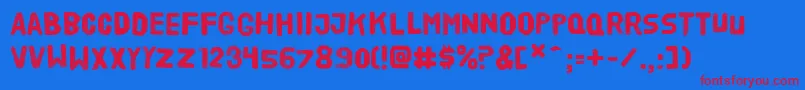 HvdPoster Font – Red Fonts on Blue Background