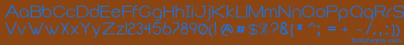 フォントDuma – 茶色の背景に青い文字