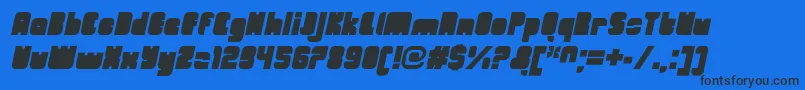 OrangeroyaleCloseditalic Font – Black Fonts on Blue Background