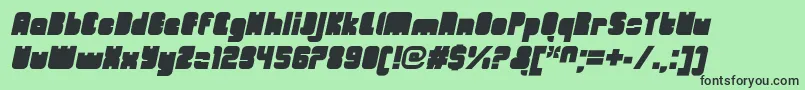 フォントOrangeroyaleCloseditalic – 緑の背景に黒い文字
