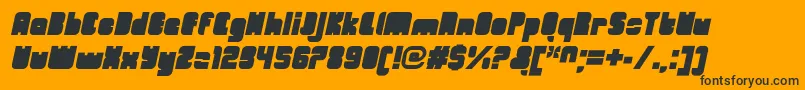 Czcionka OrangeroyaleCloseditalic – czarne czcionki na pomarańczowym tle