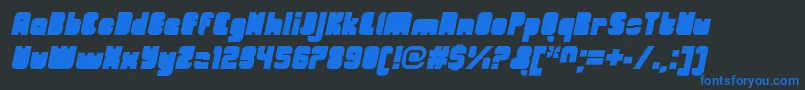 Шрифт OrangeroyaleCloseditalic – синие шрифты на чёрном фоне