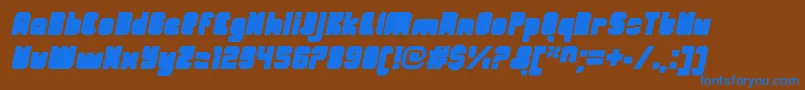 OrangeroyaleCloseditalic Font – Blue Fonts on Brown Background