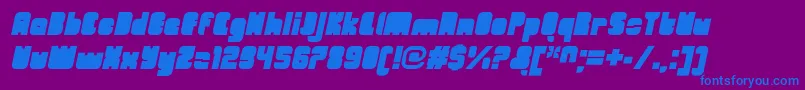 OrangeroyaleCloseditalic Font – Blue Fonts on Purple Background