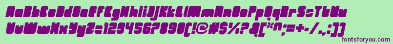 OrangeroyaleCloseditalic Font – Purple Fonts on Green Background