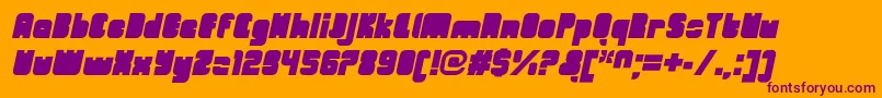 Шрифт OrangeroyaleCloseditalic – фиолетовые шрифты на оранжевом фоне