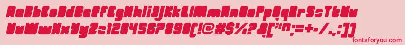 フォントOrangeroyaleCloseditalic – ピンクの背景に赤い文字