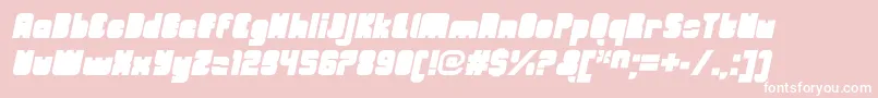OrangeroyaleCloseditalic-fontti – valkoiset fontit vaaleanpunaisella taustalla
