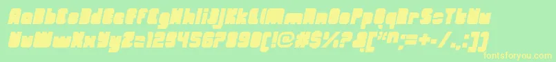 OrangeroyaleCloseditalic-fontti – keltaiset fontit vihreällä taustalla