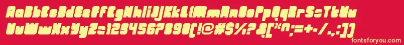 Czcionka OrangeroyaleCloseditalic – żółte czcionki na czerwonym tle