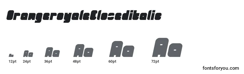 OrangeroyaleCloseditalic Font Sizes