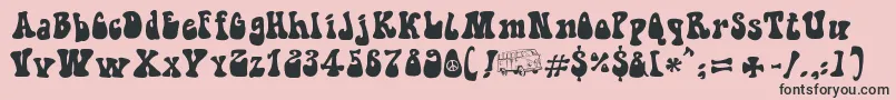 Шрифт HippieMovement – чёрные шрифты на розовом фоне