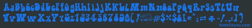 HippieMovement Font – Blue Fonts on Black Background