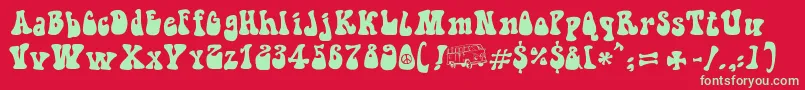 Шрифт HippieMovement – зелёные шрифты на красном фоне