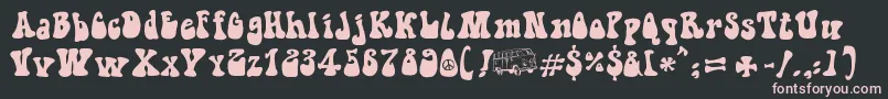 HippieMovement-Schriftart – Rosa Schriften auf schwarzem Hintergrund