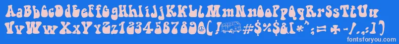 HippieMovement Font – Pink Fonts on Blue Background