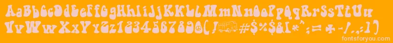 HippieMovement-fontti – vaaleanpunaiset fontit oranssilla taustalla