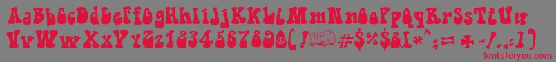 Czcionka HippieMovement – czerwone czcionki na szarym tle