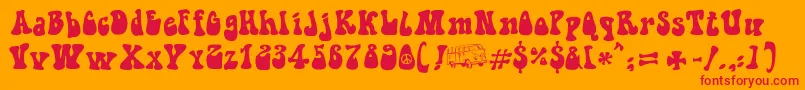 HippieMovement-Schriftart – Rote Schriften auf orangefarbenem Hintergrund