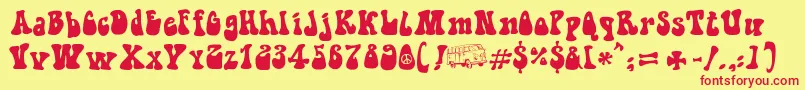 フォントHippieMovement – 赤い文字の黄色い背景