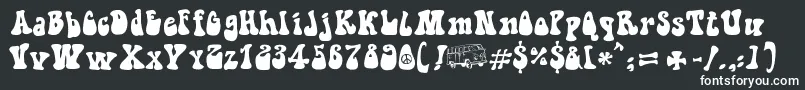 HippieMovement-Schriftart – Weiße Schriften auf schwarzem Hintergrund