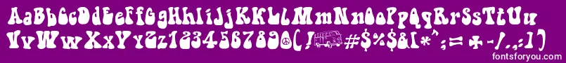 Police HippieMovement – polices blanches sur fond violet