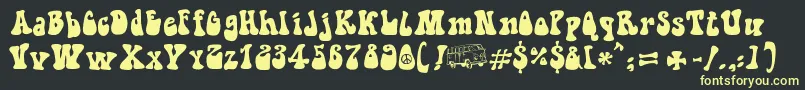 HippieMovement-fontti – keltaiset fontit mustalla taustalla