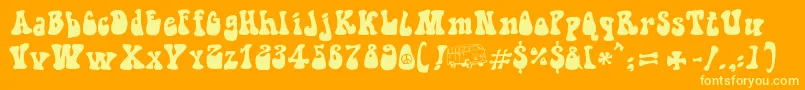 HippieMovement Font – Yellow Fonts on Orange Background