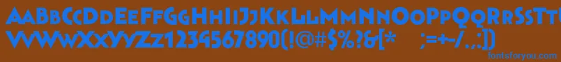 Weitere Informationen zur Bahnhofblack-Schriftart Bahnhofblack-Schriftart – Blaue Schriften auf braunem Hintergrund