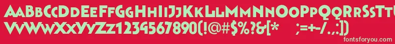 Bahnhofblack Font – Green Fonts on Red Background