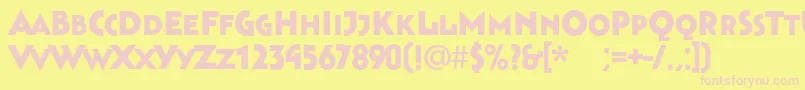 Bahnhofblack Font – Pink Fonts on Yellow Background