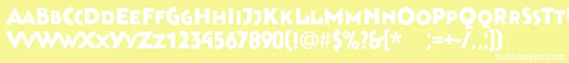 Bahnhofblack Font – White Fonts on Yellow Background
