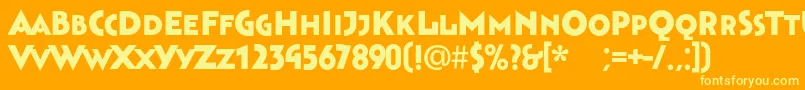 Bahnhofblack-fontti – keltaiset fontit oranssilla taustalla