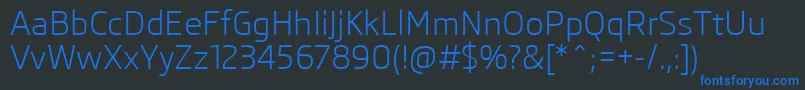 SkodaPro Font – Blue Fonts on Black Background