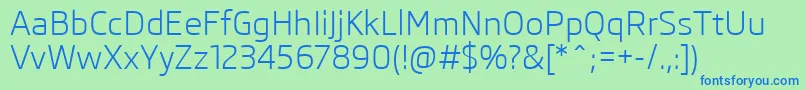SkodaPro Font – Blue Fonts on Green Background